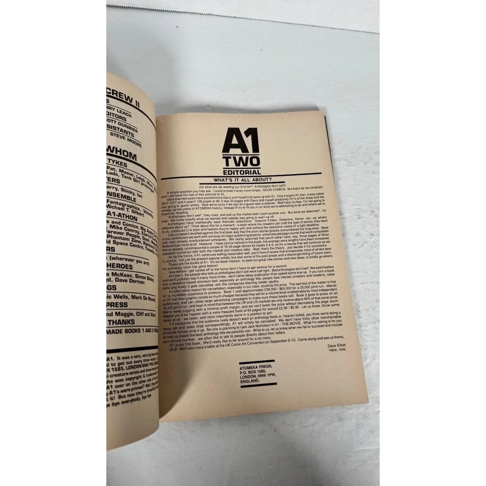 A1 Book Two + Book 4 Atomeka Press Dave Elliott Moebius Grendel Comic Lot 1990